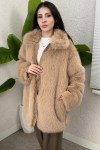 4107 Premium Suni Kürk Mont - VİZON 4107 Premium Suni Kürk Mont - VİZON