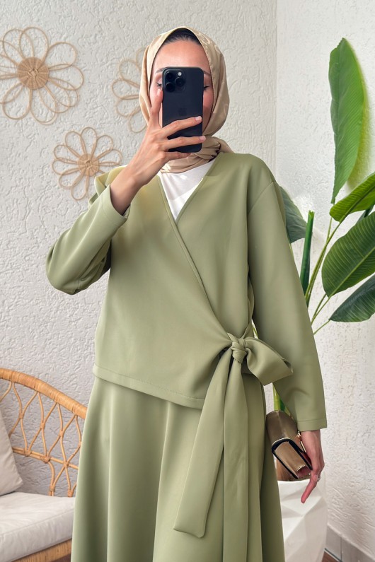 Yandan Bağlamalı Etekli Takım 4117 - HAKİ