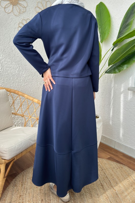 Yandan Bağlamalı Etekli Takım 4117 - LACİVERT