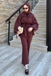 Büzgülü Tencel Takım 41275 - BORDO Büzgülü Tencel Takım 41275 - BORDO