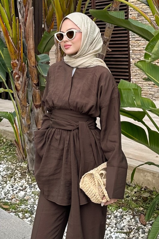 Modal Büyük Kuşaklı Takım 41332 - KAHVERENGİ