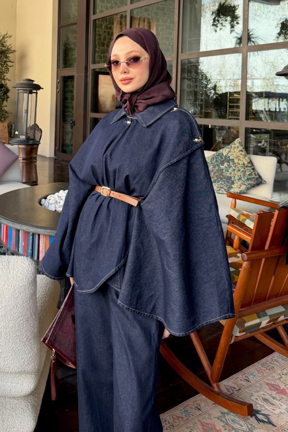 Pançolu Denim Takım 41568 - KOYU MAVİ Pançolu Denim Takım 41568 - KOYU MAVİ