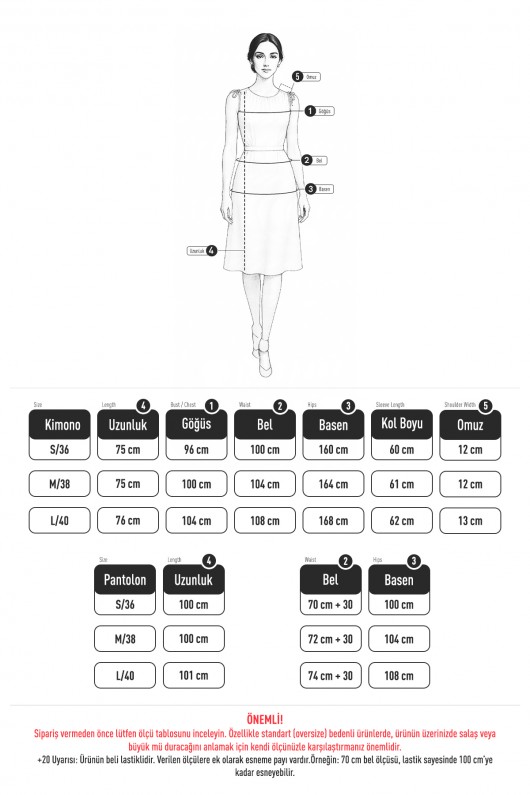 Çapraz Bağlamalı Kimono Takım 43457 - KREM