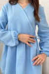 Çapraz Bağlamalı Kimono Takım 43457 - MAVİ