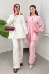 Çapraz Bağlamalı Kimono Takım 43457 - PEMBE