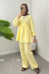 Çapraz Bağlamalı Kimono Takım 43457 - SARI
