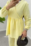 Çapraz Bağlamalı Kimono Takım 43457 - SARI
