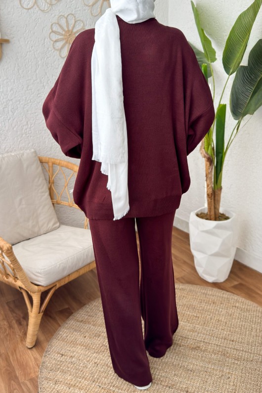 Fiyonklu Triko Takım 5045 - BORDO