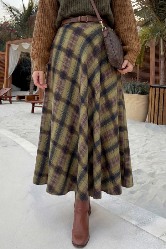 Cepli Ekose Etek 5273 - YEŞİL