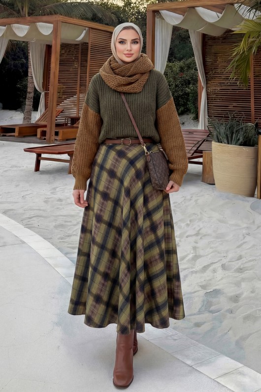 Cepli Ekose Etek 5273 - YEŞİL