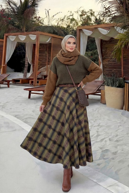 Cepli Ekose Etek 5273 - YEŞİL