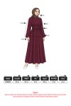 Bel Pile Detaylı Elbise 5521 - BORDO