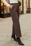 Önü Çımalı Scuba Pantolon 5526 - KAHVERENGİ