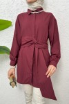 Büyük Kuşaklı Gömlek 5555 - BORDO