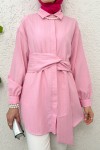 Büyük Kuşaklı Gömlek 5555 - PEMBE
