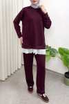 Altı Pliseli Tunik Takım 58122 - BORDO