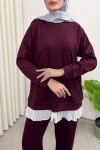 Altı Pliseli Tunik Takım 58122 - BORDO