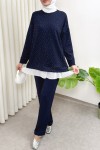 Altı Pliseli Tunik Takım 58122 - LACİVERT