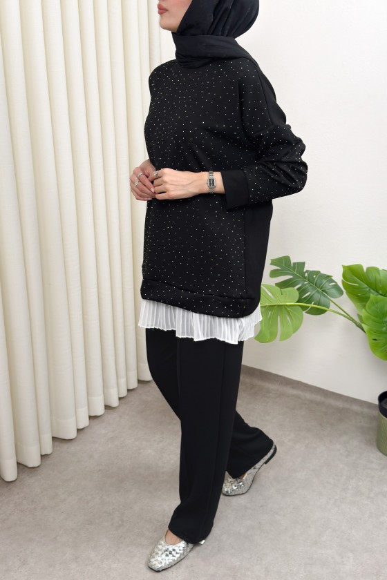 Altı Pliseli Tunik Takım 58122 - LACİVERT