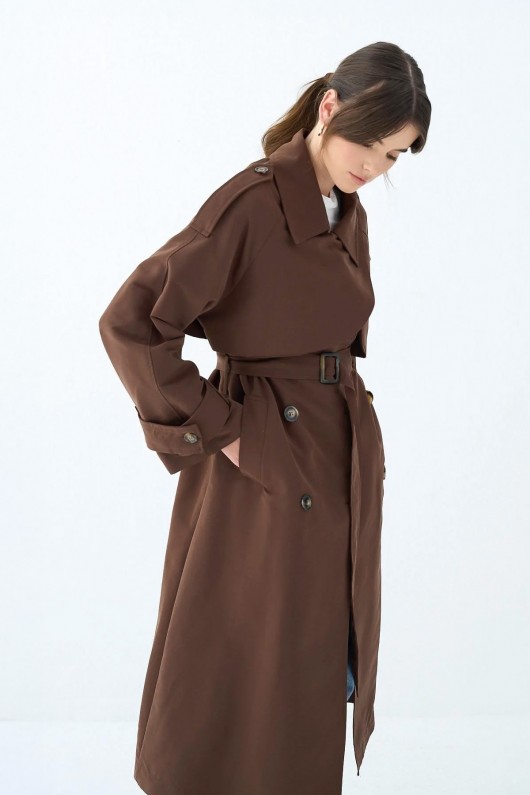 Cep Yaka Trençkot 5983 - KAHVERENGİ