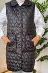 6001 Çift Cepli Kapitone Yelek - SİYAH