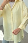 Düğmeli Tesettür Gömlek 613128 - SARI