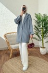 Tek Düğmeli Uzun Blazer Ceket 61529 - BUZ MAVİSİ Tek Düğmeli Uzun Blazer Ceket 61529 - BUZ MAVİSİ
