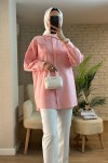 61631 Fisto Detaylı Tunik - PEMBE 61631 Fisto Detaylı Tunik - PEMBE