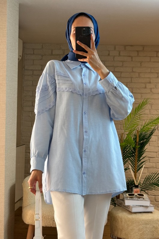 61631 Fisto Detaylı Tunik - BEBE MAVİSİ 61631 Fisto Detaylı Tunik - BEBE MAVİSİ