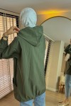 61649 Kapüşonlu Yağmurluk - HAKİ YEŞİLİ