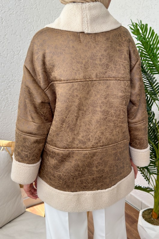 61652 İçi Peluşlu Kısa Mont - TABA