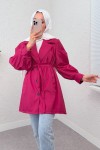 Balon Kol Kuşaklı Trençkot 61657 - FUŞYA