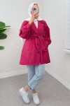 Balon Kol Kuşaklı Trençkot 61657 - FUŞYA