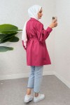 Balon Kol Kuşaklı Trençkot 61657 - FUŞYA