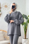 Paçası Yırtmaçlı Takım 61665 - GRİ