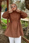 61666 Bel Büzgülü Kısa Kap - TABA