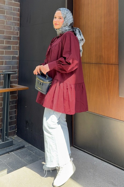 Fiyonklu Mevlana Tunik 6263 - BORDO