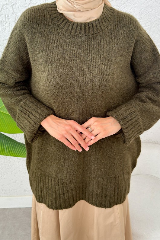 Salaş Örme Triko Kazak 70117 - HAKİ