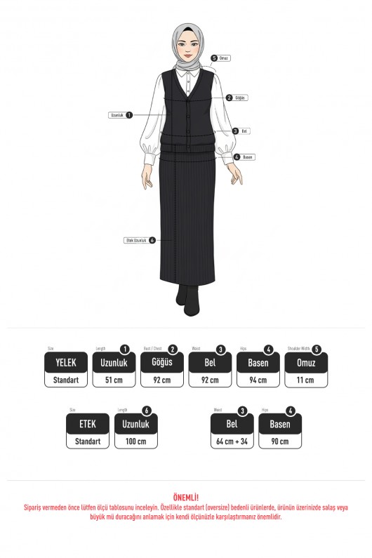 Triko Yelekli Takım 70136 - BORDO