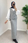 Triko Yelekli Takım 70136 - GRİ Triko Yelekli Takım 70136 - GRİ