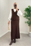 Triko Yelekli Takım 70136 - KAHVERENGİ