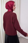 Yumoş Dokulu Triko Hırka 70145 - BORDO