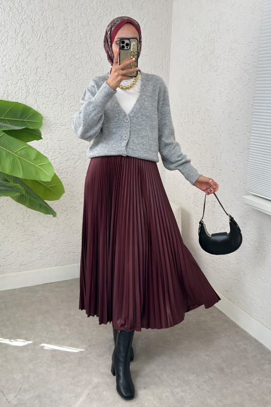 Düğmeli Triko Hırka 70148 - GRİ