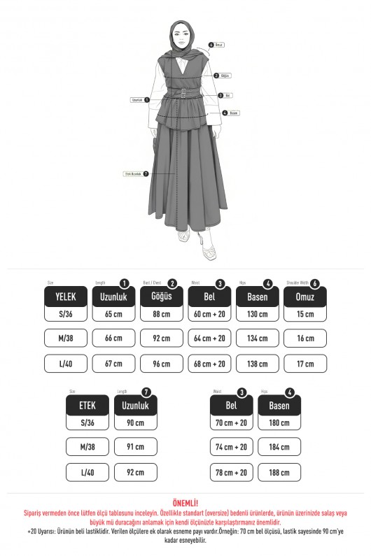 Tokalı Yelekli Denim Takım 7165 - EKRU