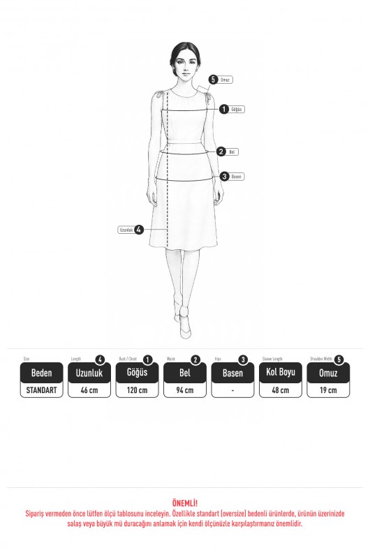 İspanyol Kol Crop Kazak 743 - GRİ