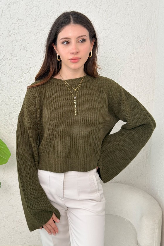 İspanyol Kol Crop Kazak 743 - HAKİ