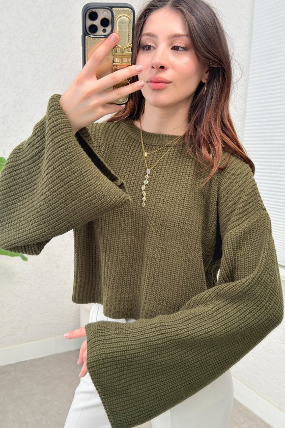 İspanyol Kol Crop Kazak 743 - HAKİ