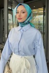 Çiçek Detaylı Gömlek 81019 - BEBE MAVİSİ