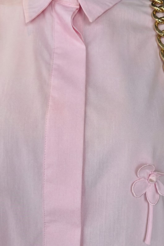 Çiçek Detaylı Gömlek 81019 - PEMBE
