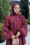 Reglan Çiçek Detaylı Tunik 81061 - BORDO